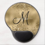 Chic Black Gold Glitters Monogram Name   Mouse Pad<br><div class="desc">Chic Black Gold Glitters Monogram Name</div>