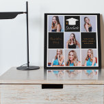 Chic Black Gold Graduation Senior Portrait Photo Faux Canvas Print<br><div class="desc">A classy custom senior graduate photo collage graduation faux canvas art with chic black squares and gold text for a high school senior girl graduating with the class of 2025. Customize with your senior portrait pictures, school name and graduating class under the elegant calligraphy for a great personalized graduation gift....</div>