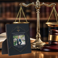 Chic Black Gold Law School Graduation Photo