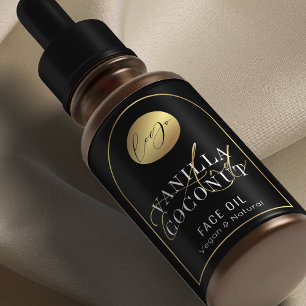Chic Black & Gold Logo 2 OZ Dropper Bottle Label
