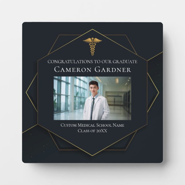 Chic Black Gold Medical School Graduation Photo Plaque | Zazzle Chic Black Gold Medical School Graduation Photo Plaque | Zazzle