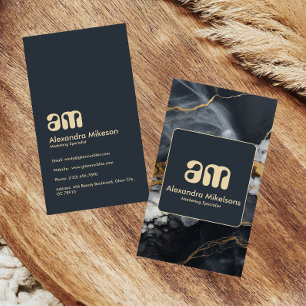 Chic Black Gold Minimal Design Business Card