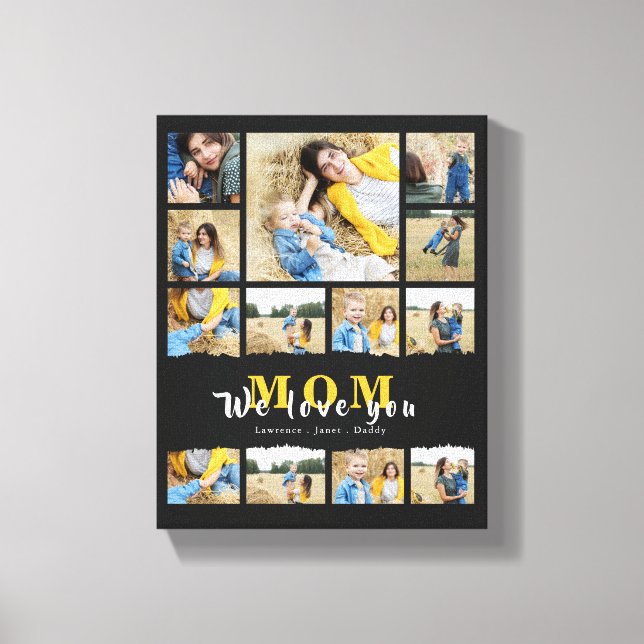 Chic Black grandma Mom  photo collage mothers day  Canvas Print (Front)