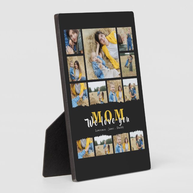 Chic Black grandma Mom  photo collage mothers day  Plaque (Side)