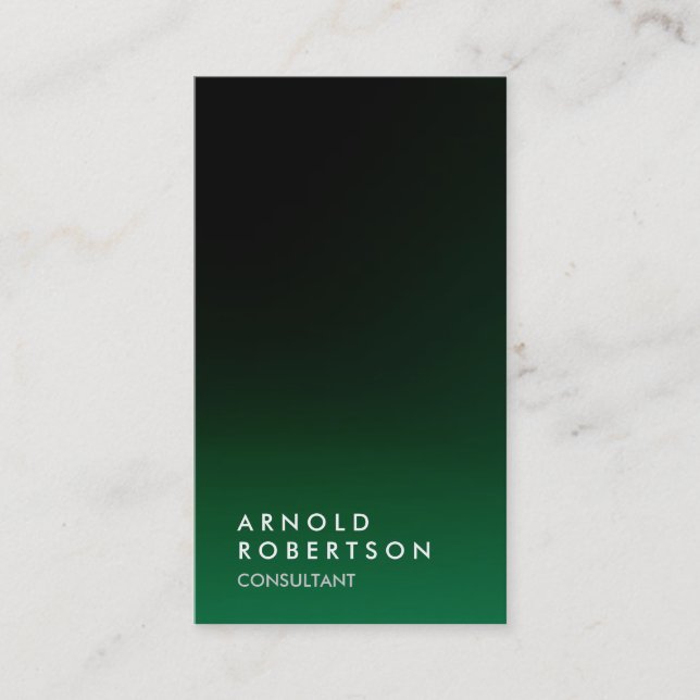 Chic black green unique professional business card (Front)