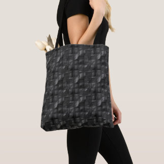 Chic Black/Grey Leather Look Tote Bag
