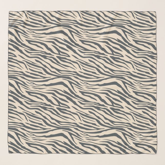 Chic Black Ivory Zebra Pattern Scarf (Front)