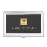 Chic Black Leather Business Corporate Gold Logo