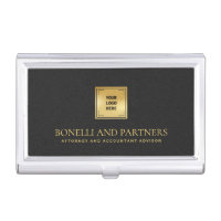 Chic Black Leather Business Corporate Gold Logo