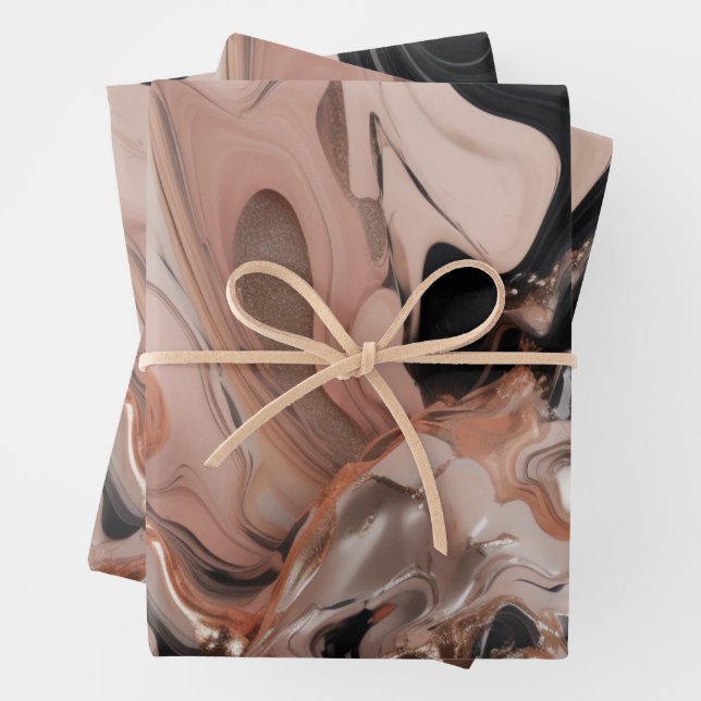 chic black Marble texture  Wrapping Paper Sheets (In situ)