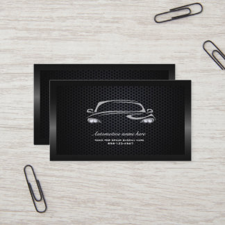 Chic black minimalist modern car business card