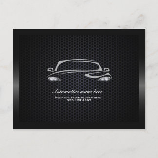 Chic black minimalist modern car business card