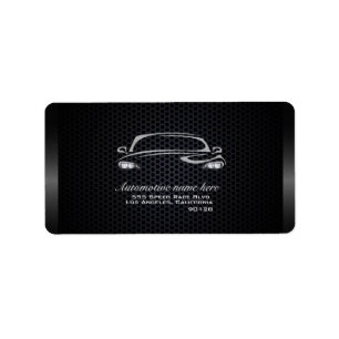 Chic black minimalist modern car business  label
