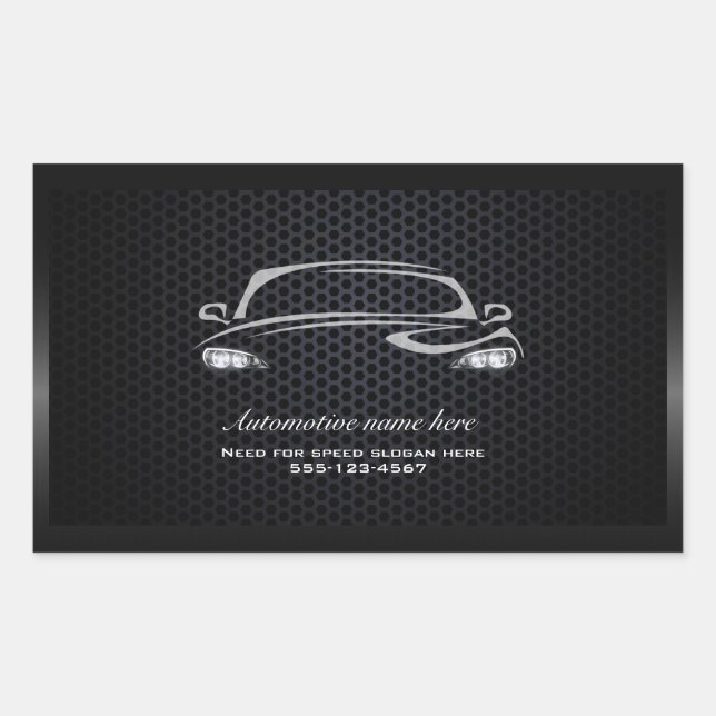 Chic black minimalist modern car dealership  rectangular sticker (Front)