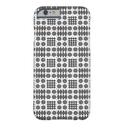 Chic Black on White Faux Welsh Tapestry Pattern Barely There iPhone 6 Case