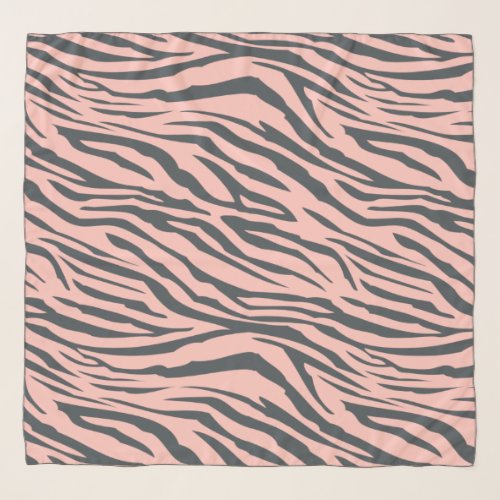 Chic Black Pastel Pink Zebra Pattern Scarf