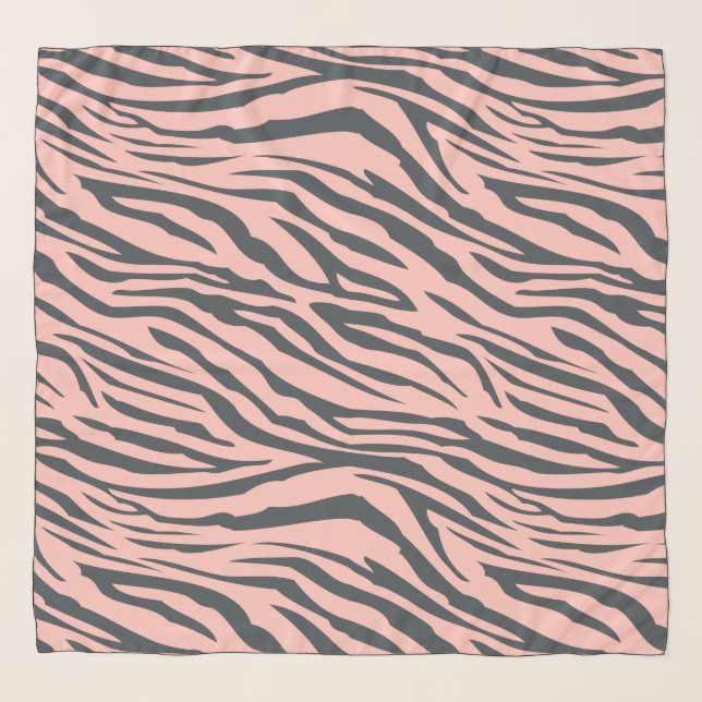 Chic Black Pastel Pink Zebra Pattern Scarf (Front)