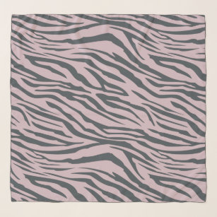 Chic Black Pastel Purple Zebra Pattern Scarf