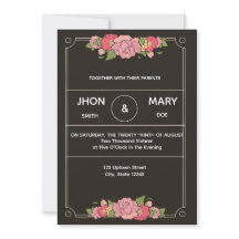 Chic Black Personalized Envelope Invite