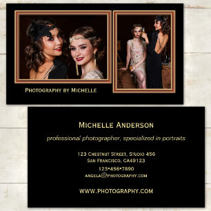 Chic Black Photographer Business Card