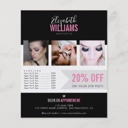 Chic Black Pink Beauty Salon Promo Flyer