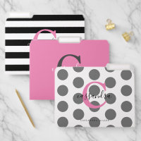 Chic Black Pink Gray Stylish Monogrammed