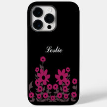 Chic Black & Pink Personalized Minimalist