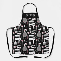 Chic Black Pink White Hair Stylist Tools Add Name