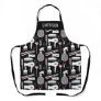 Chic Black Pink  White Hair Stylist Tools Add Name Apron