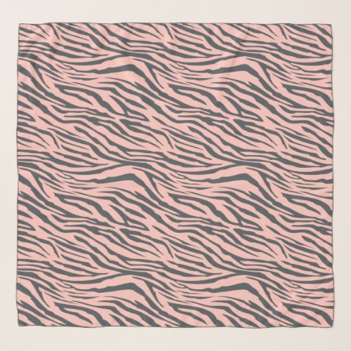 Chic Black Pink Zebra Pattern Scarf