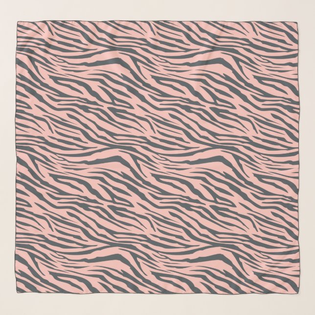 Chic Black Pink Zebra Pattern Scarf (Front)