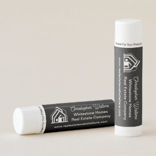 Chic Black Real Estate Company Custom Realtor Lip Balm