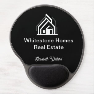 Chic Black Real Estate Company House Realtor Gel Mouse Pad