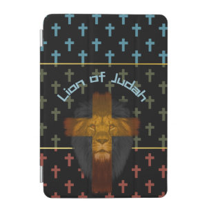 Chic Black Red Olive Green Cross Lion of Judah iPad Mini Cover