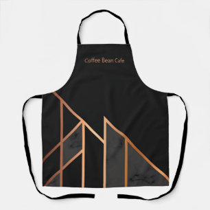 Chic Black Rose Gold Geometric Modern Personalized Apron