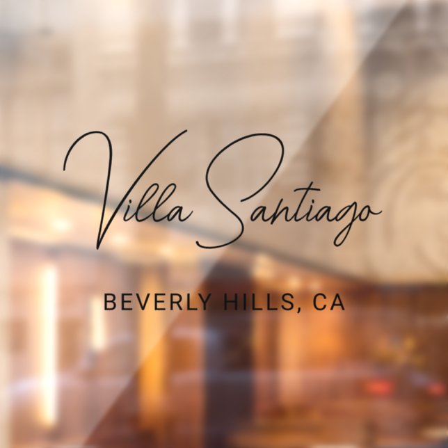 Chic Black Script Home Residence Name Window Cling (Sheet 2)