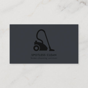 CHIC BLACK SIMPLE VACUUM CLEANER CLEANING SERVICE BUSINESS CARD