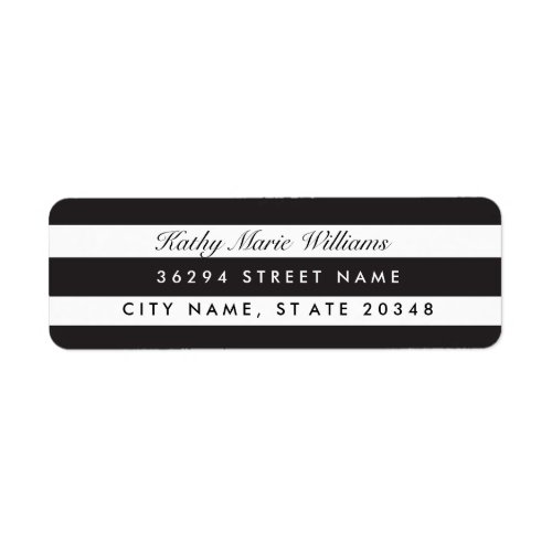 Chic Black Striped Address Labels