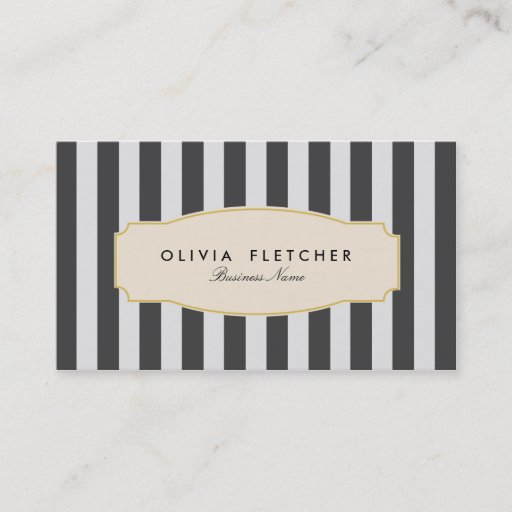 Customizable Chic Black Stripes Business Cards