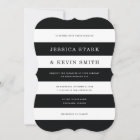 Chic Black Stripes Wedding Invitation