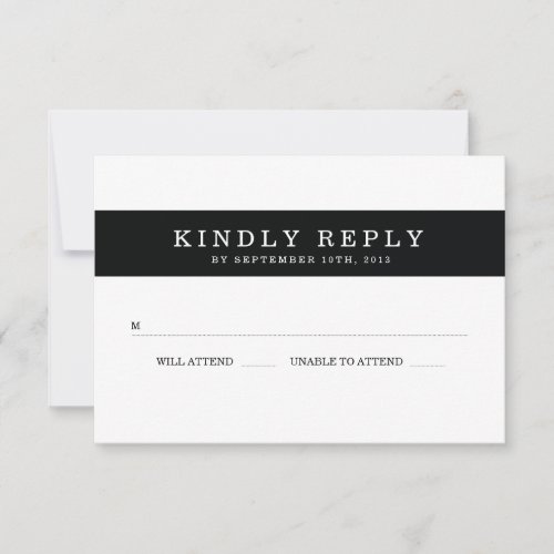 Chic Black Stripes Wedding RSVP