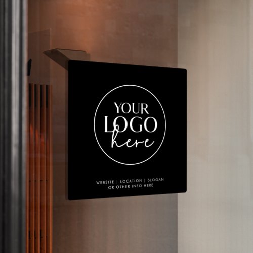 Chic Black Typography Business Custom Logo Window Cling