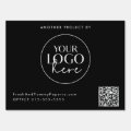 Chic Black Typography Business Logo QR Code Yard Sign | Zazzle