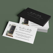 Chic Black Watercolor Front Door Entranceway Business Card at Zazzle