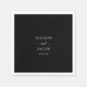 Chic Black Wedding Napkins