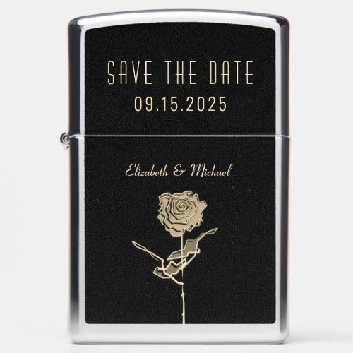 Chic Black Wedding Save The Date Announcement Zippo Lighter