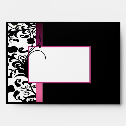 Chic Black White and Pink Invitation Envelope