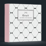 Chic Black & White Bows Pattern Personalized 3 Ring Binder<br><div class="desc">Feminine and modern binder featuring diamond bows pattern with blush pink for the spine. All the texts in this binder is customizable. Other patterns and colors are available.</div>