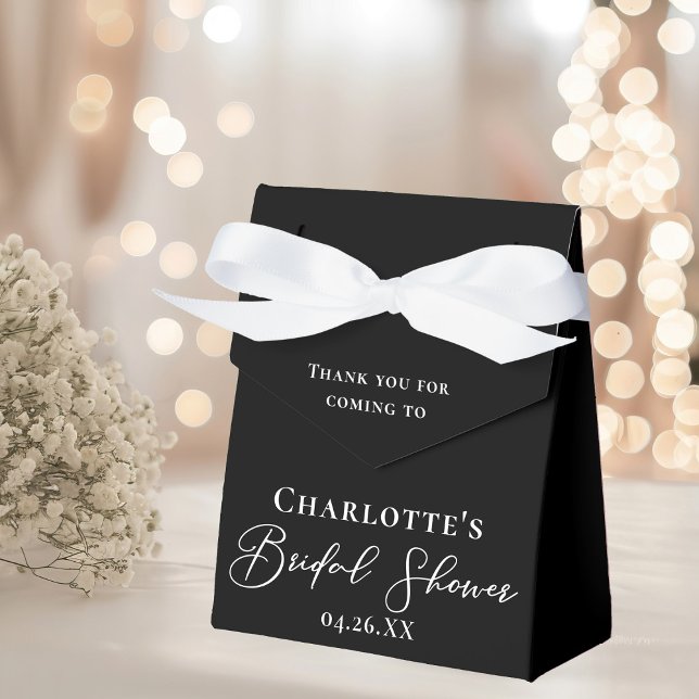 Chic Black White Bridal Shower Personalized Favor Boxes (Creator Uploaded)