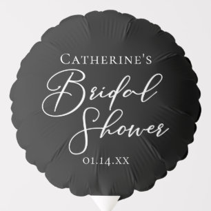 Chic Black White Bridal Shower Personalized Party Balloon